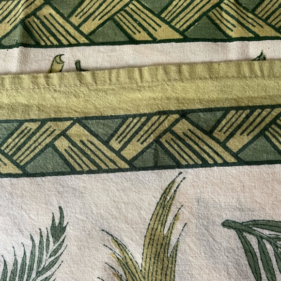 COULEUR NATURE Set Of 6 Green India Cotton Handmade Bamboo Print Napkins - Picture 3 of 9